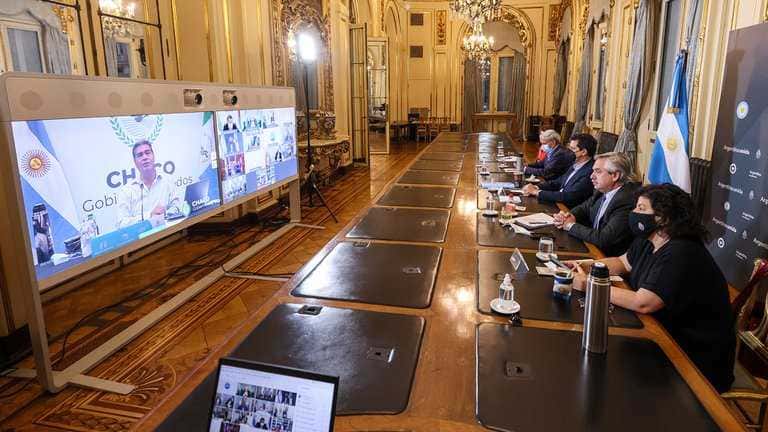 El presidente Alberto Fernández mantuvo una reunión virtual con doce gobernadores