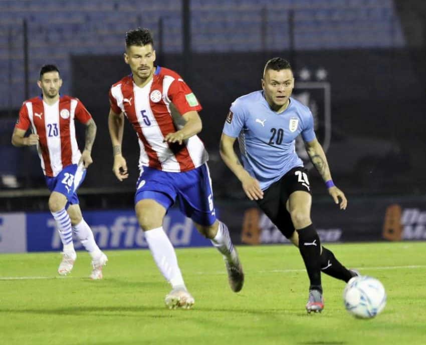 Gastón Giménez fue titular en el empate de Paraguay ante Uruguay
