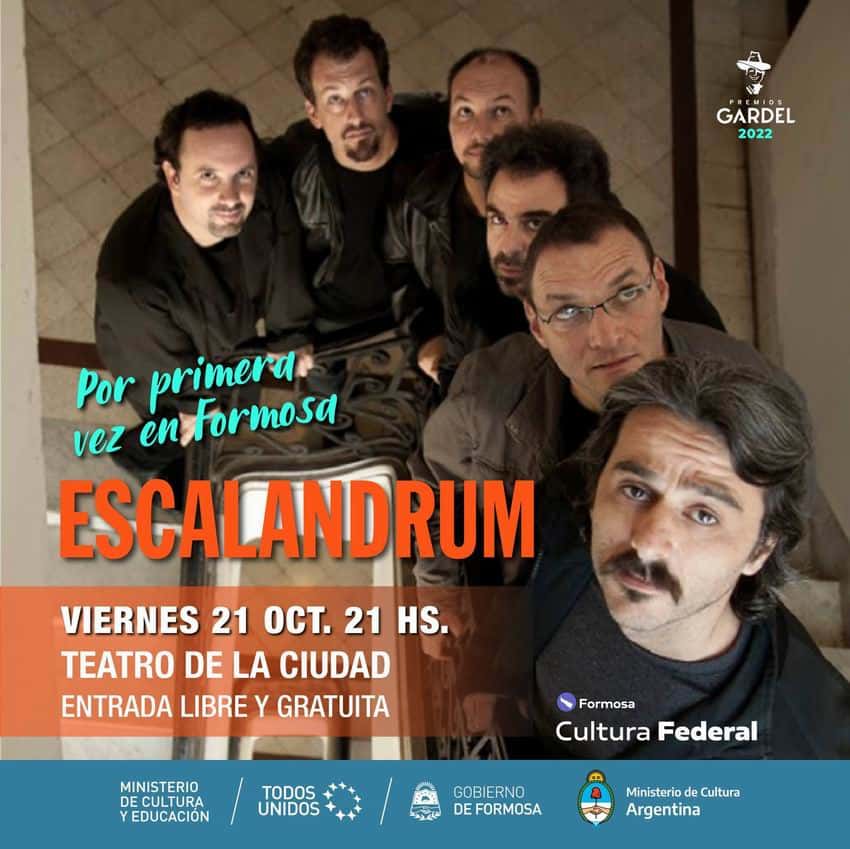 Escalandrum, la banda de Pipi 
Piazzolla por primera vez en Formosa