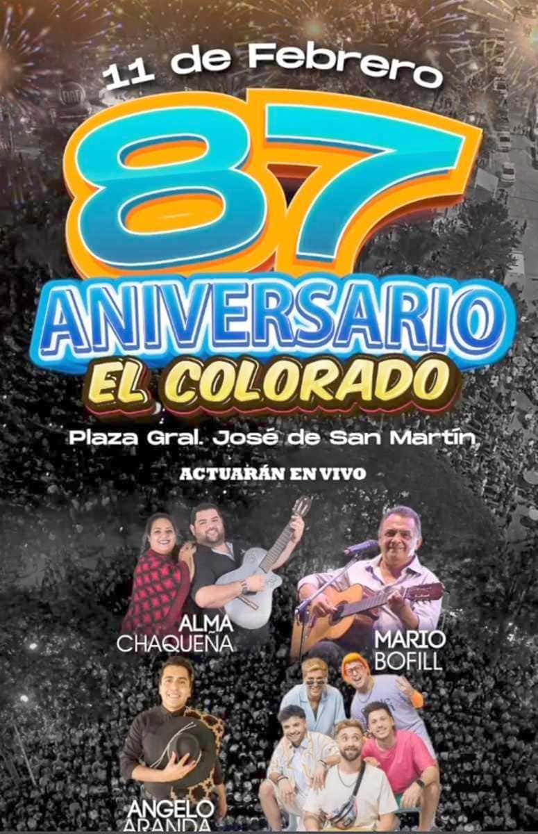 El Colorado festejará su 87.o 
aniversario con un festival