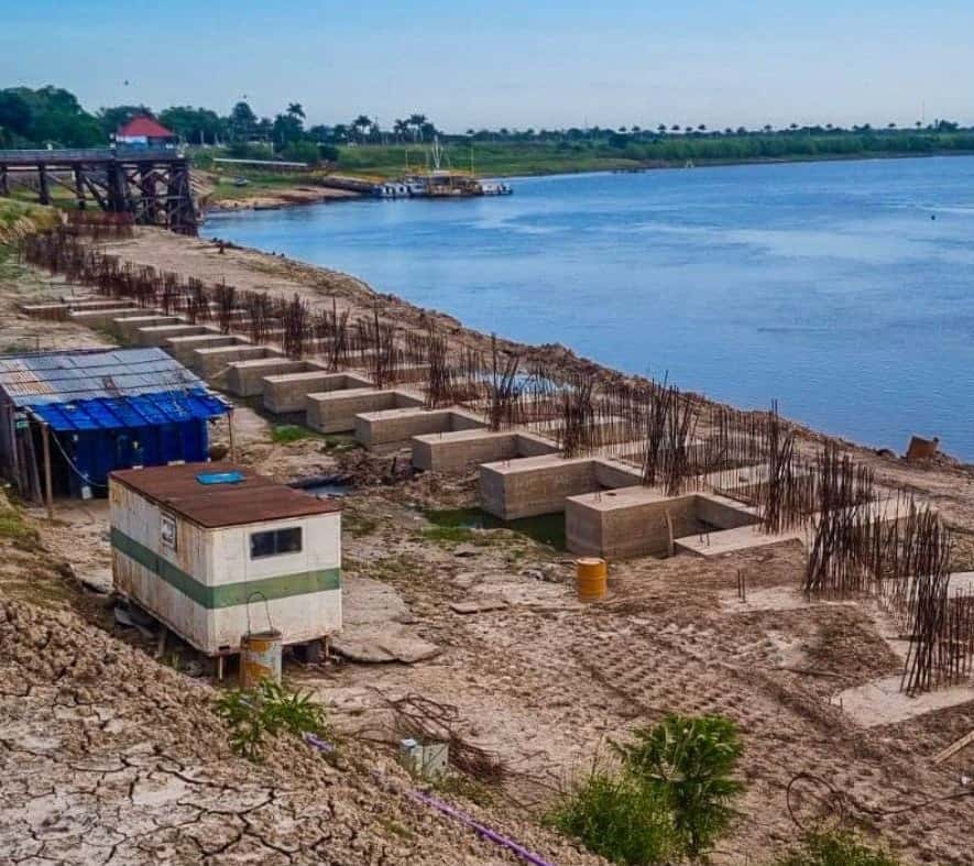 Avanzan las obras de protección de costa sobre el Río Paraguay