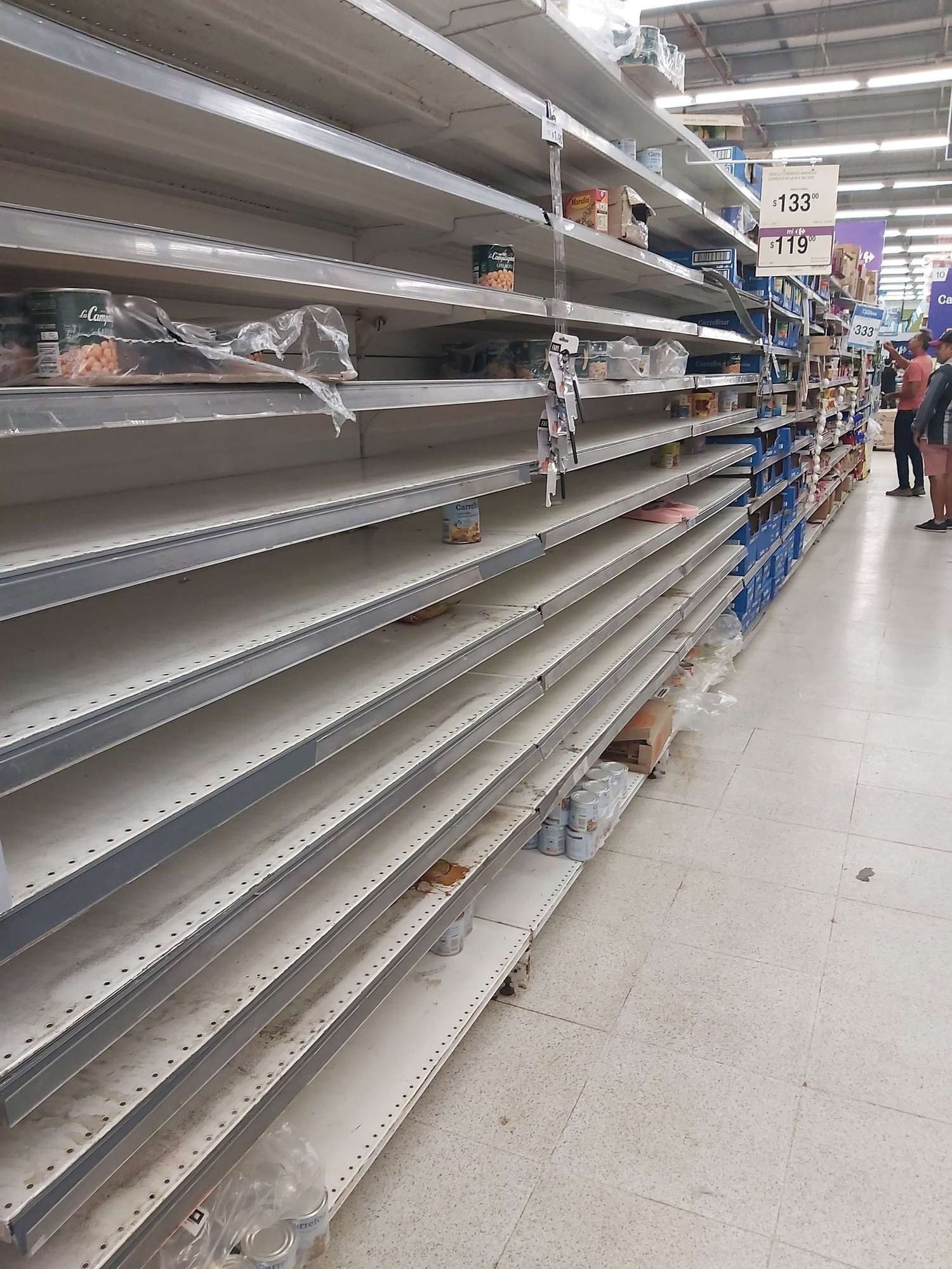 Se registraron faltantes de mercaderías en algunos supermercados